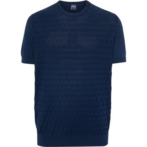 Fedeli t-shirt con motivo geometrico - blu