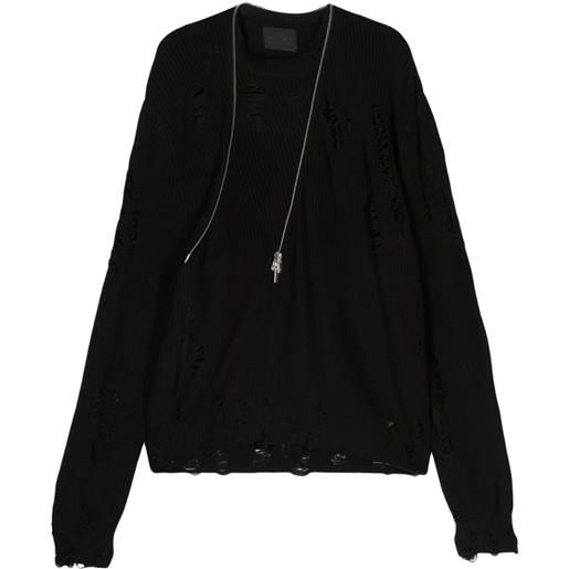 HELIOT EMIL maglione con effetto vissuto - nero