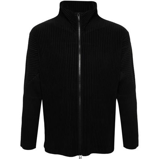 Issey Miyake Men giacca plissé con zip - nero