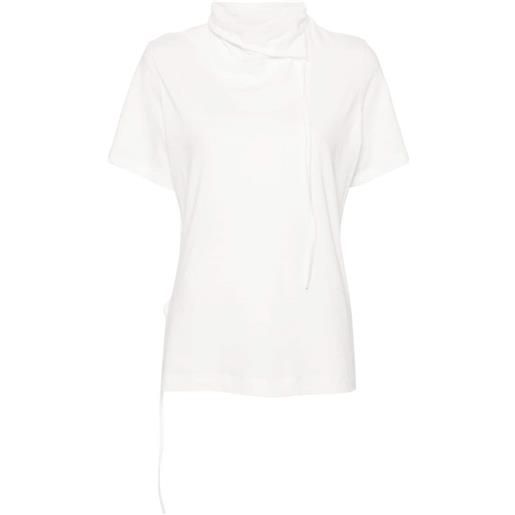 Yohji Yamamoto t-shirt a collo alto - bianco