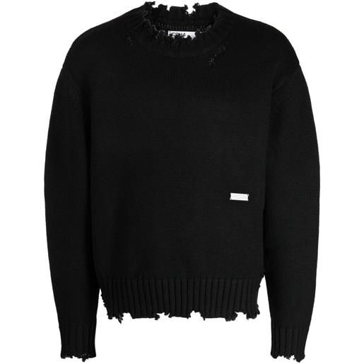 C2h4 maglione con effetto vissuto - nero