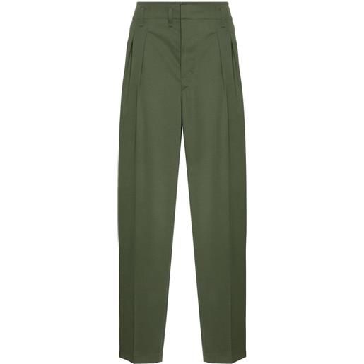LEMAIRE pantaloni affusolati con pieghe - verde