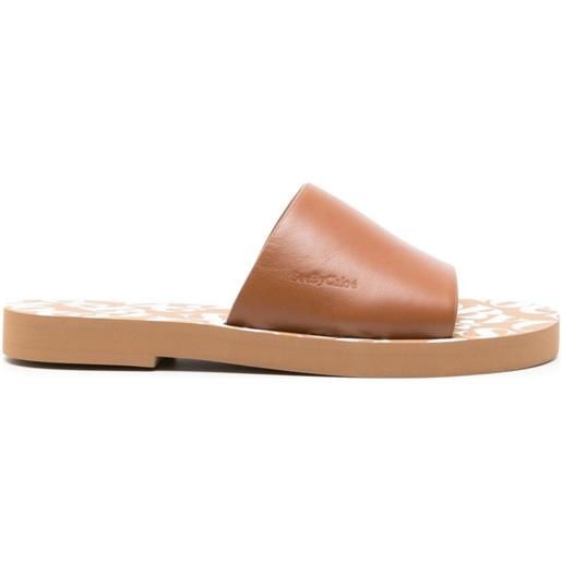 See by Chloé sandali slides con suola piatta - marrone