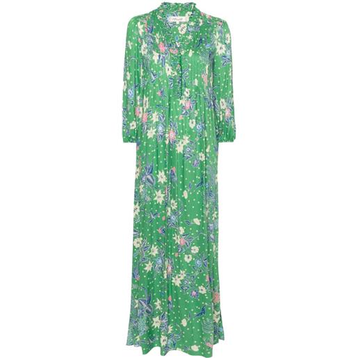 DVF Diane von Furstenberg abito lungo layla a fiori - verde