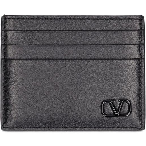 VALENTINO GARAVANI porta carte di credito mini v in pelle con logo