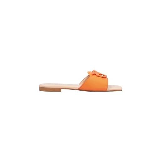 Pinko slipper calf leather, sandali a ciabatta donna, arancione, 37 eu