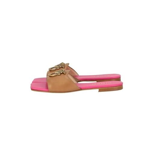 Pinko slipper calf leather, sandali a ciabatta donna, arancione, 39 eu