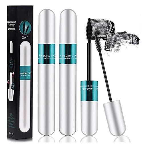 dfgsxifc waterproof lash mascara extension fiber waterproof mascara lash cosmetics mascara 4d silk fiber lash mascara 2 in 1 thrive mascara for natural lengthening and thickening effect (2pcs)