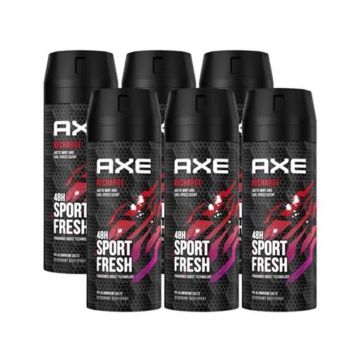 AXE deodorante/spray per il corpo da uomo, recharge sport fresh, confezione da 6 (6 x 150 ml)