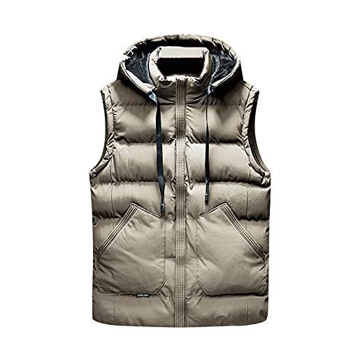 Kobilee giubbotto uomo 100 grammi senza maniche elegante giacca cotone taglie forti giubbino imbottita corto gilet invernale leggero piumino smanicato giubbotto smanicato con cappuccio