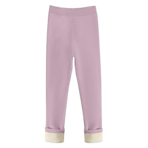 SEAUR leggings in cotone per ragazze autunno/inverno leggings imbottiti foderati in pile pantaloni caldi elasticizzati collant viola 100 2-3 anni