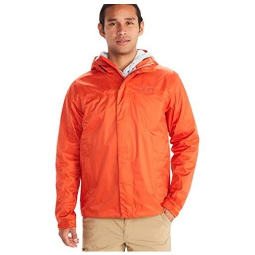 Marmot uomo pre. Cip eco jacket, giacca antipioggia rigida, impermeabile, antivento, impermeabile, traspirante, red sun, l