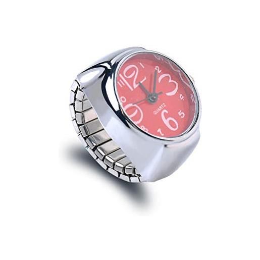 Hemobllo 2 pezzi orologio ad anello - orologio da dito - orologi al quarzo - orologi da donna anello creativo per donna donna ragazza (rosso)