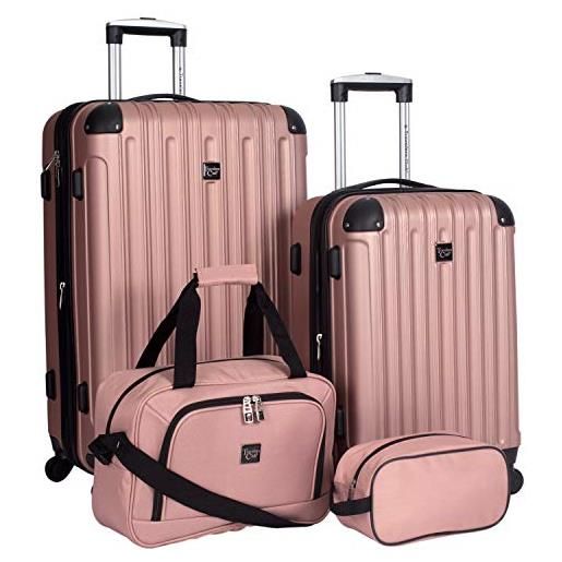 Travelers Club set di 4 bagagli midtown, oro rosa, 4-piece set, midtown hardside - set da viaggio per bagagli, 4 pezzi