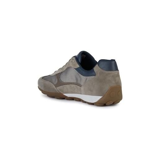 Geox u snake 2.0 c, scarpe da ginnastica uomo, grigio tortora, 39 eu