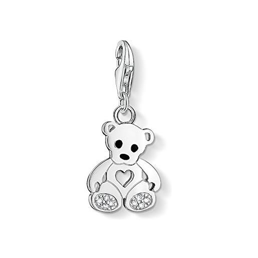 Thomas Sabo ciondolo da donna teddy bear charm club in argento sterling 925 con zirconi bianchi 1119 - 041 - 14