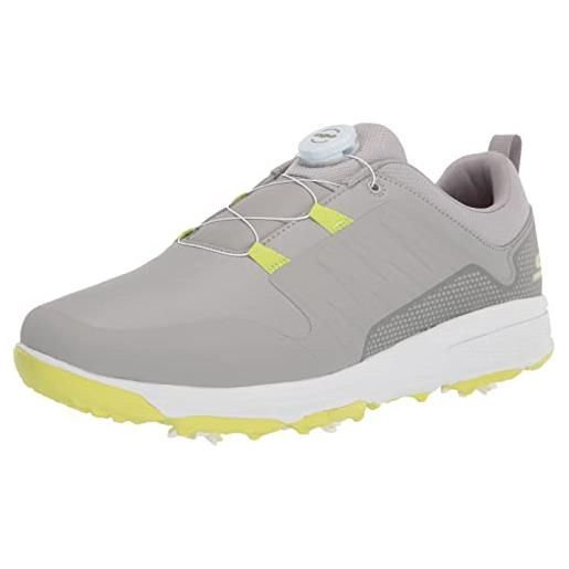 Skechers go golf torque, sneaker uomo, gray synthetic/lime trim, 42.5 eu
