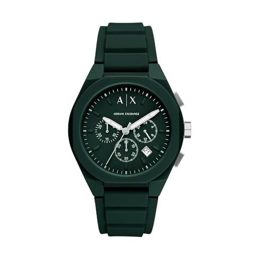 Armani Exchange cronografo da uomo in nylon verde, ax4163