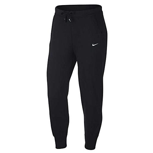 Nike w nk dry get fit flc tp pant, pantaloni sportivi donna, black/(white), l