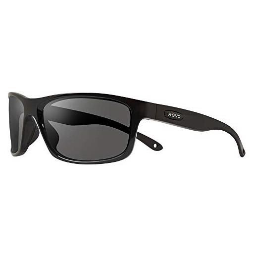Revo imbracatura: filtri polarizzati uv, occhiali da sole sportivi rettangolari, montatura nera opaca con lenti in grafite (re 4071)