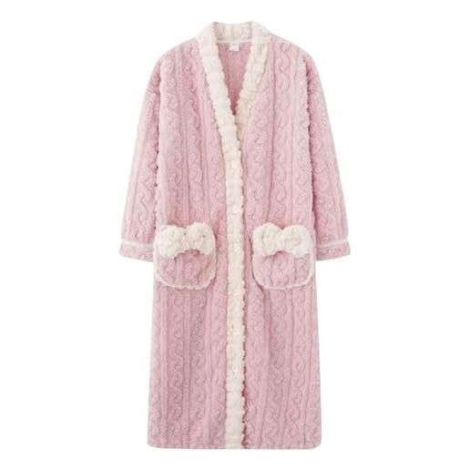 MdybF vestaglia donne da bagno invernale donne pijama abiti da sonno morbidi per ragazze feste di compleanno solide per ragazze-e-xl per 60-70 kg