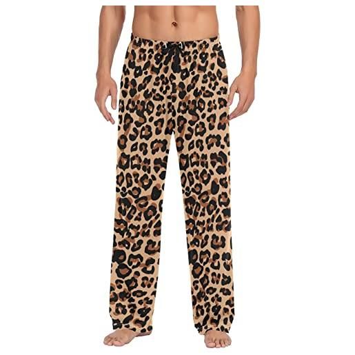 JUMBEAR bellissimi pantaloni da salotto degli uomini della stampa del leopardo, indumenti da notte dei pantaloni del pigiama degli uomini, a, l