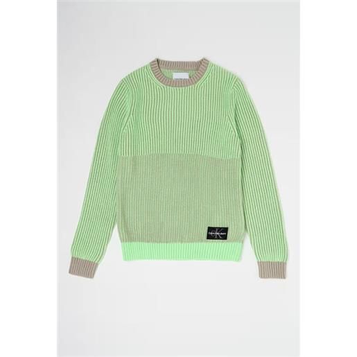 CALVIN KLEIN color block neon sweater