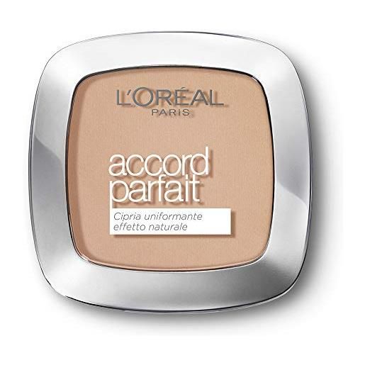 L'Oréal Paris cipria in polvere uniformante fissante accord parfait, finish matte e risultato naturale, 3r beige rosé