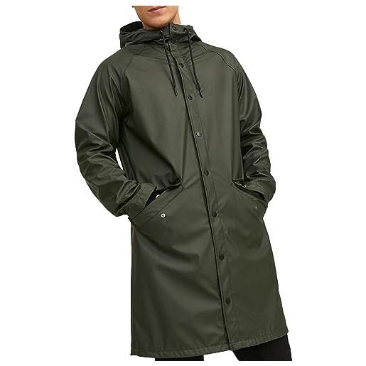 JACK & JONES jjeurban rain coat noos giacca antipioggia, nero, l uomo