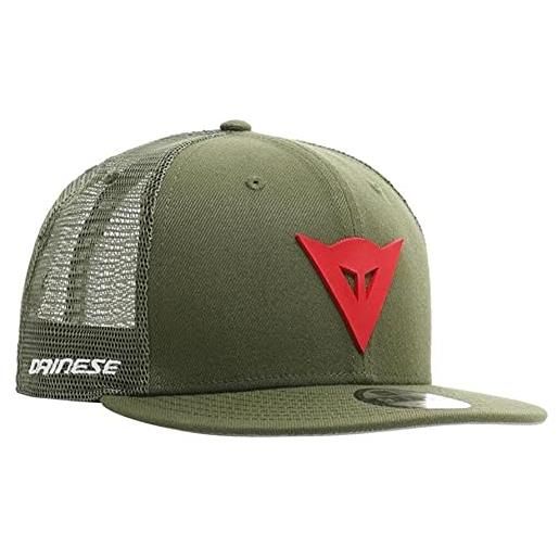 DAINESE 9fifty trucker snapback cap, cappello estivo visiera piatta, verde/rosso