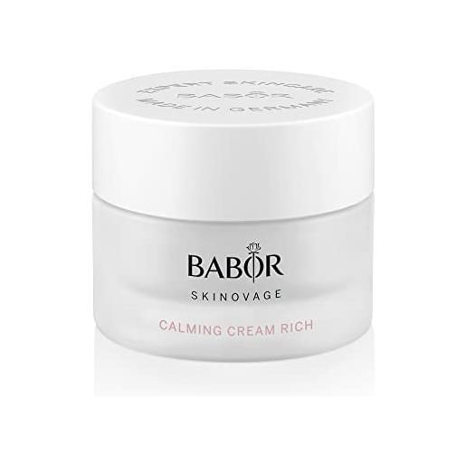 BABOR skinovage calming cream rich, crema ricca per il viso per pelli sensibili, idratante lenitivo senza colore o profumo, vegan, 50 ml