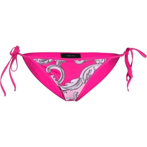 Versace slip bikini barocco con stampa - rosa