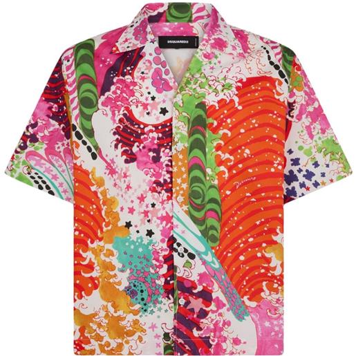 Dsquared2 camicia con stampa grafica - multicolore