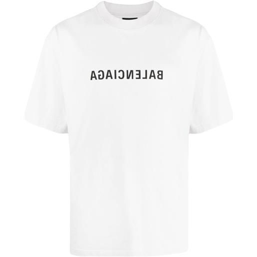 Balenciaga inverted logo-print cotton t-shirt - bianco