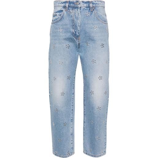 MSGM jeans skinny con decorazione crop - blu