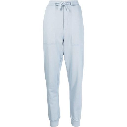 Nanushka pantaloni sportivi shay con ricamo - blu