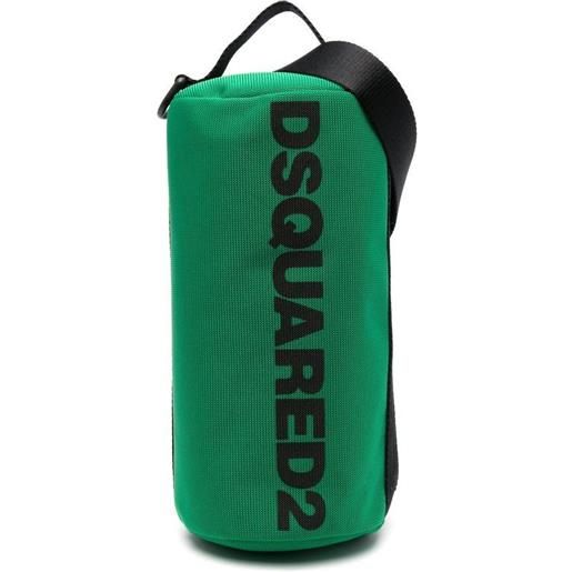 Dsquared2 borsa messenger con stampa - verde