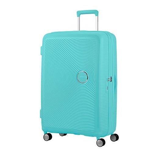 American Tourister soundbox, spinner espandibile bagaglio a mano unisex - adulto, blu (poolside blue), l (77 cm - 110 l)