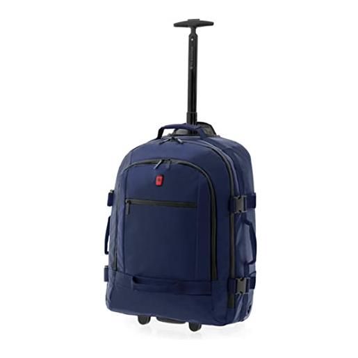 GLADIATOR polar valigia zaino con ruote, idrorepellente, morbido, a due ruote, a mano, 55 cm, blu, de mano, 55 cm, valigia zaino con ruote, idrorepellente, morbido, due ruote