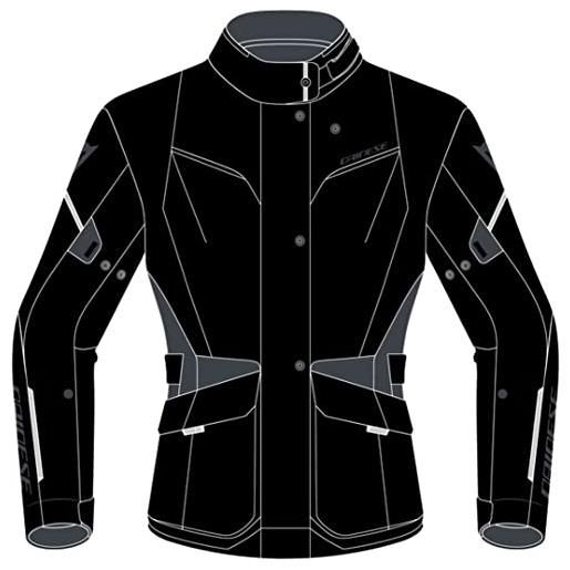 Dainese - tempest 3 d-dry lady, giacca da donna moto touring, giacca impermeabile, fodera termica rimovibile, protezioni su spalle e gomiti, nero/nero/ebano, 48