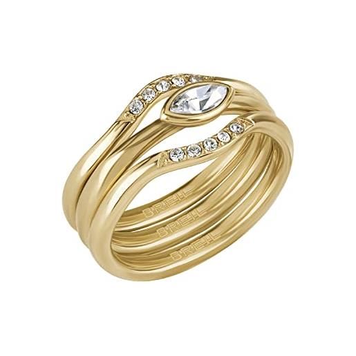 Breil, my lucky collection, anello donna trio power tj3187, collezione gioielli giulia salemi, in acciaio colorato, con cubic zirconia, colore gold, misura 14
