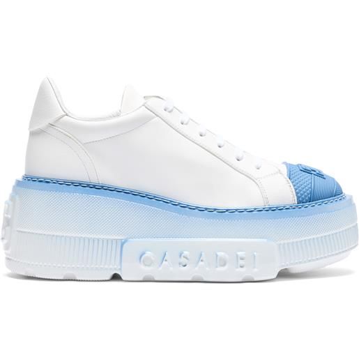 Casadei nexus toe cap sneakers white and bohemian blue