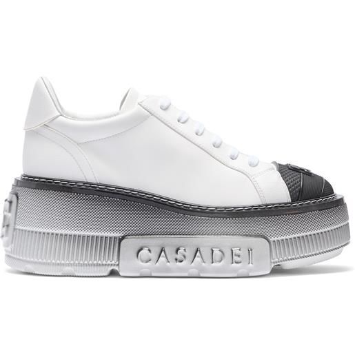 Casadei nexus toe cap sneakers white and black