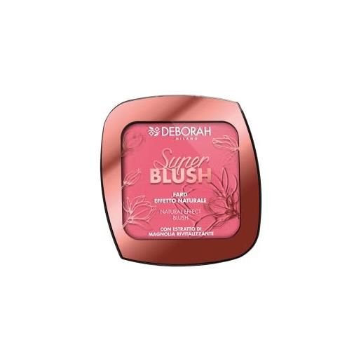Deborah milano - super blush fard effetto naturale, n. 03 brick pink, ravviva il colorito spento, effetto naturale che dura tutto il giorno, 10gr