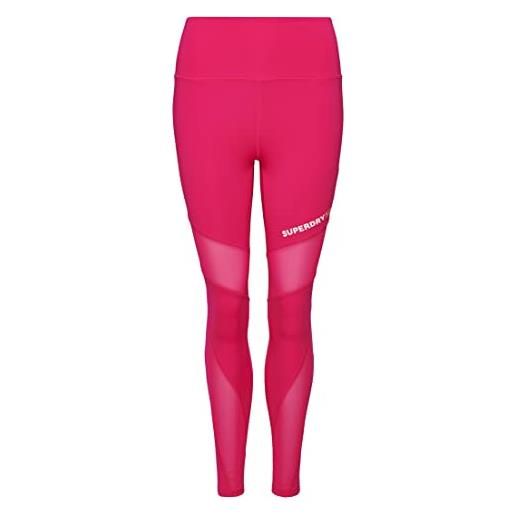 Superdry leggings sportivi maglia di tuta, rosa lampone sorbet, 42 donna