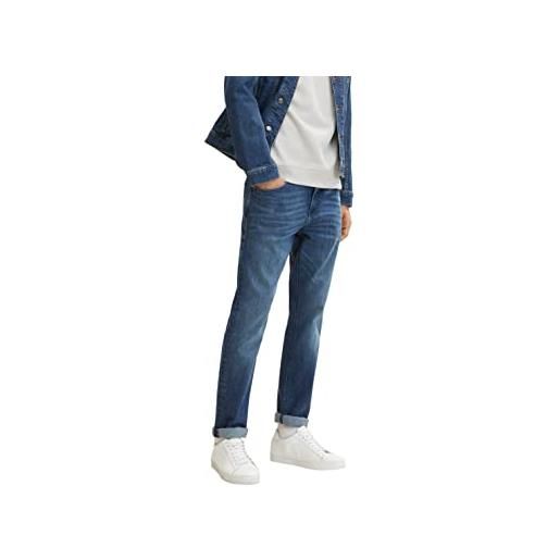 TOM TAILOR josh regular slim jeans, uomo, blu (mid stone wash denim 10281), 36w / 32l