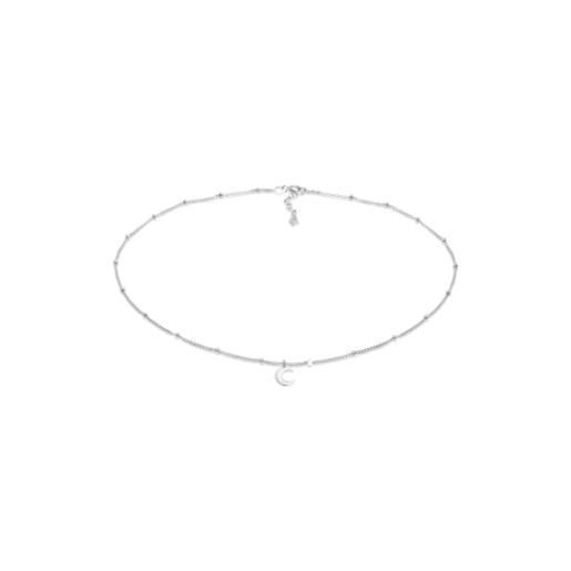 Elli collana donne girocollo a sfera mezzaluna in argento sterlino 925