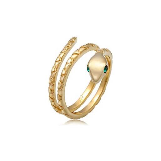 Elli anelli donne serpente pinky moderno con cristalli in argento sterlino 925 placcato oro