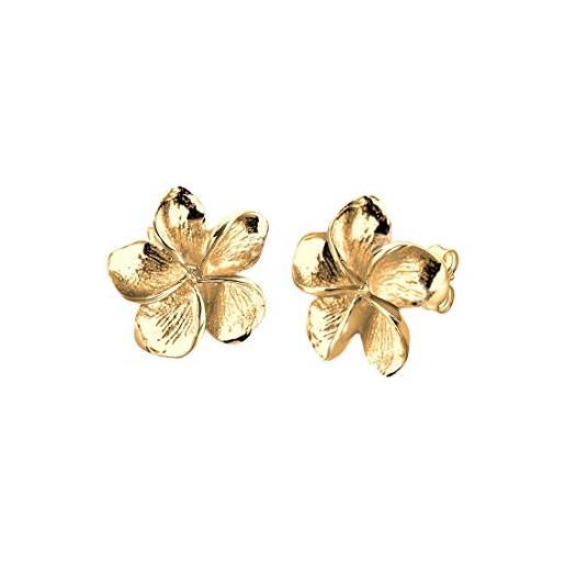 Elli orecchini donne orecchini a perno fiore di frangipani natura filigrana in argento sterlino 925