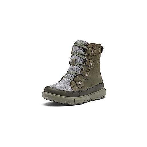 Sorel explorer next joan waterproof, stivali alla moda donna, stone green/alpine tundra, 39 eu